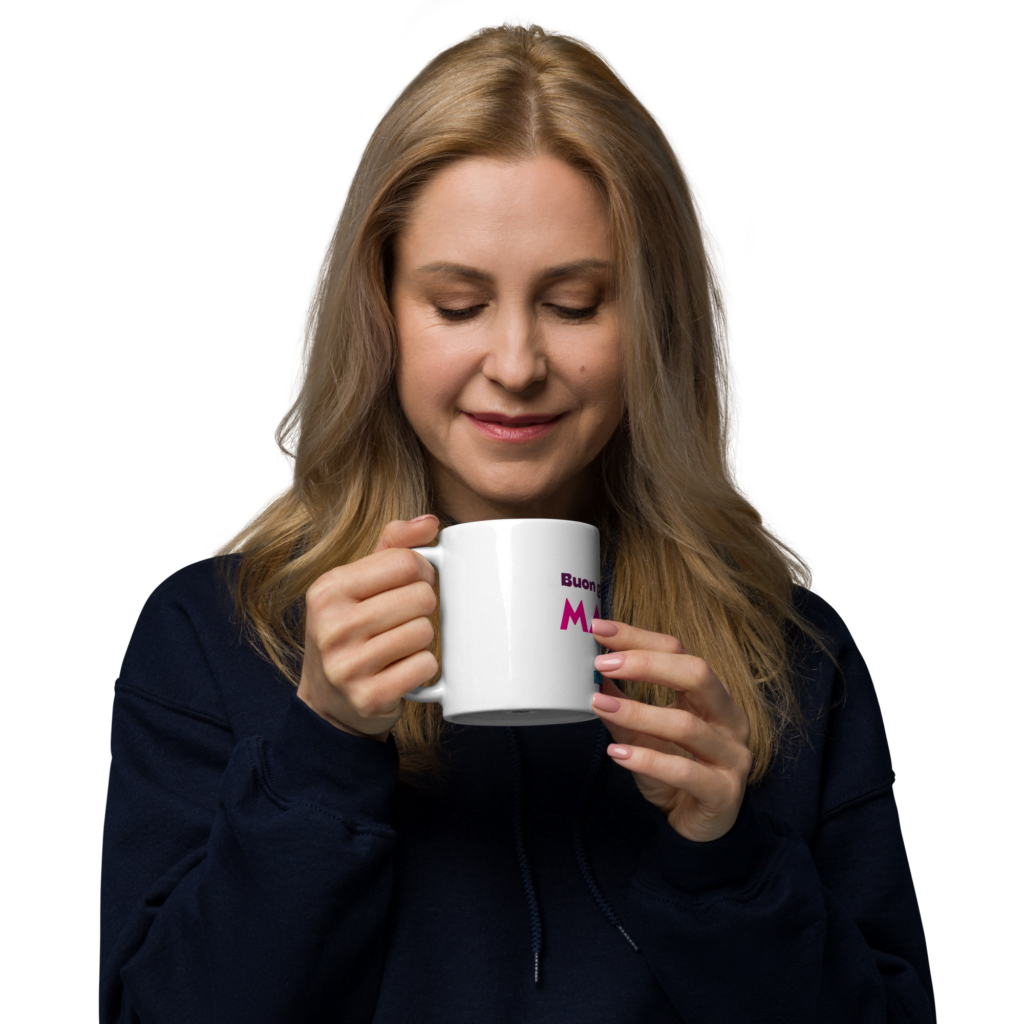 White glossy mug