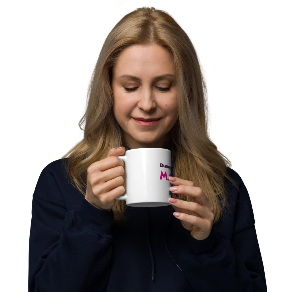 White glossy mug